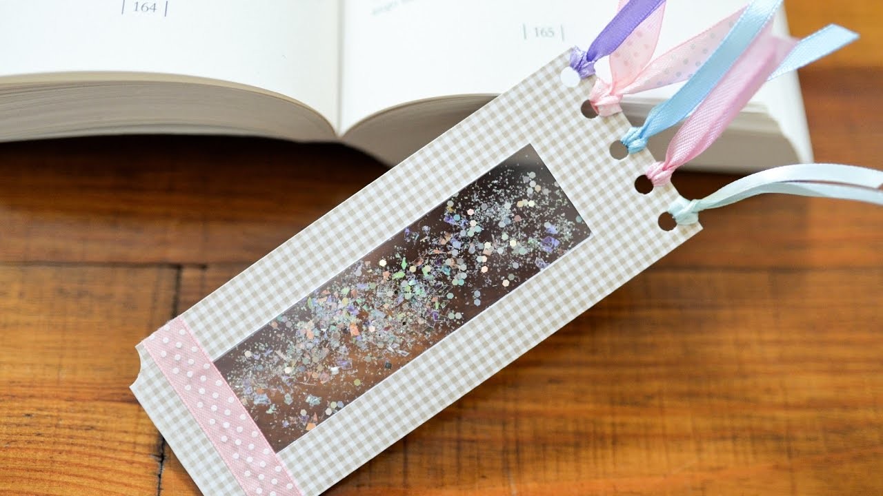 How to Make - Transparent Bookmark With Glitter Great Gift - Step by Step DIY | Zakładka Do Książki