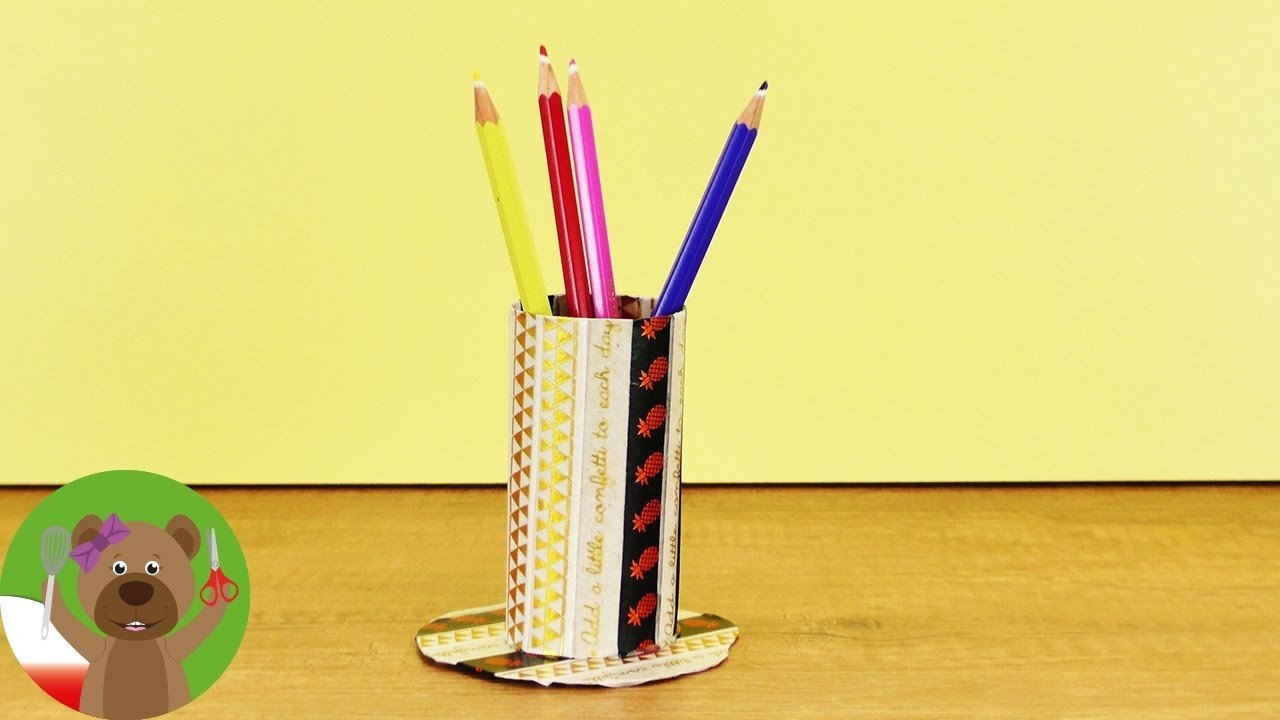 Pomysły na wykorzystanie rolek po papierze toaletowym | stojak na długopisy | proste DIY
