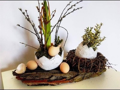 DIY wiosenne dekoracje, gipsowe jajka na Wielkanoc
