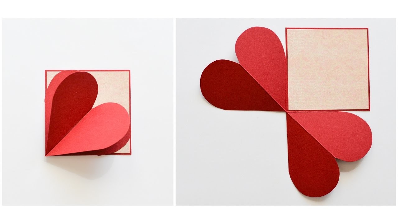 How to Make - Pop-Up Greeting Card Heart Love - Step by Step DIY | Kartka Serce