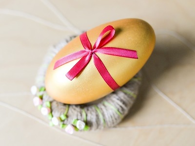 How to Make - Gold Blown Egg Easter Spring Decoration - Step by Step DIY | Wydmuszka Pisanka