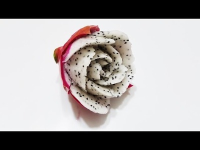 #73 Pitaya rose - pitahaya,  dragon fruit carving class. Róża z pitai - smoczy owoc - pitahaja