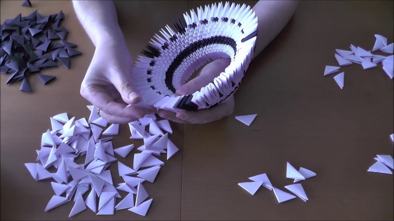 Origami modułowe 3 D ☛  jak wykonać łabędzia krok po kroku  ☛ 2