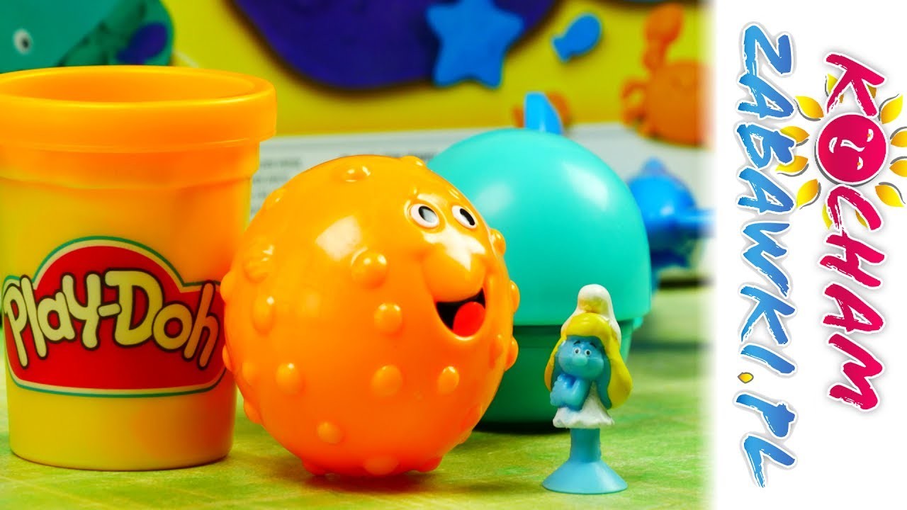Stikeez Smerfy & Play Doh - Zwierzątka morskie - Bajki i kreatywne zabawki dla dzieci