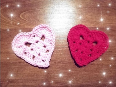 Serce na szydełku z kwadratu babuni - crochet heart, granny square, very simple and fast.