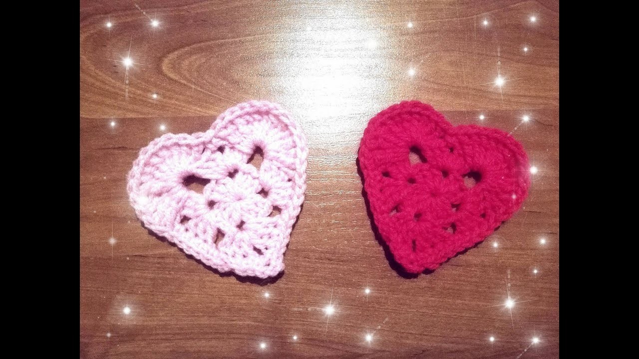 Serce na szydełku z kwadratu babuni - crochet heart, granny square, very simple and fast.