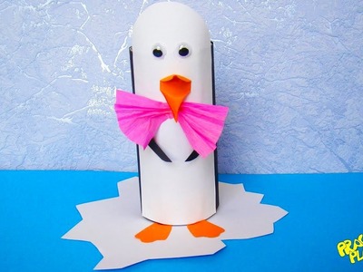 Jak zrobić pingwina? | Praca Plastyczna | Pingwin z rolki papieru ????. Toilet Roll Penguin | DIY