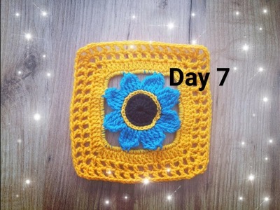 Dzień 7- kwadrat babuni na szydełku  - crochet granny square day 7 - 30