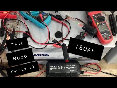 Test Noco Genius 10 akumulator 180Ah formatowanie i osiąganie gęstości elektrolitu ładowanie testowe
