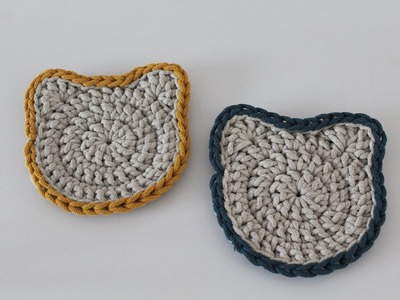 Podkładka pod talerz na szydełku, crochet coaster cat