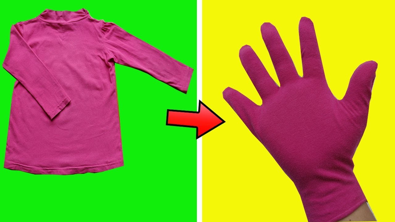 DIY GLOVES | How to make gloves so easy | LÀM GĂNG TAY TỪ ÁO CŨ SIÊU DỄ