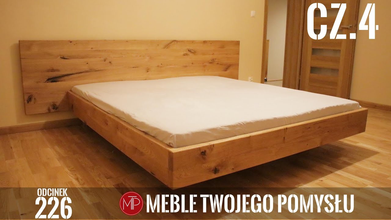 Cz.4 Lewitujące łóżko drewniane, dąb rustic, montaż, skręcanie wszystkich elementów
