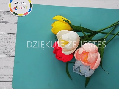 JAK SZYBKO I ŁATWO ZROBIĆ KWIATY z KREPINY | Crepe Paper Flower - Craft Tutorial