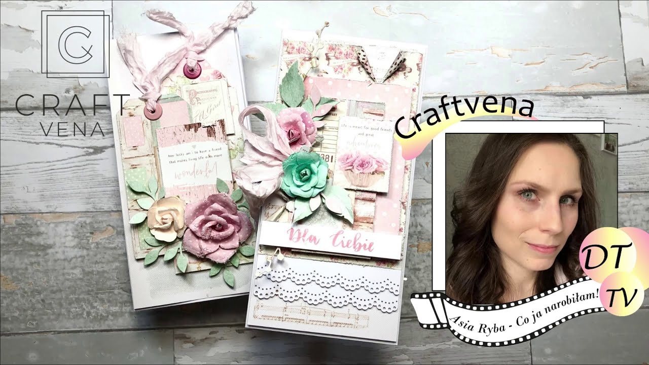 KURS | Romantyczne kartki DL z kolekcji With love Prima | Craftvena TV Asia Ryba Co ja narobiłam!