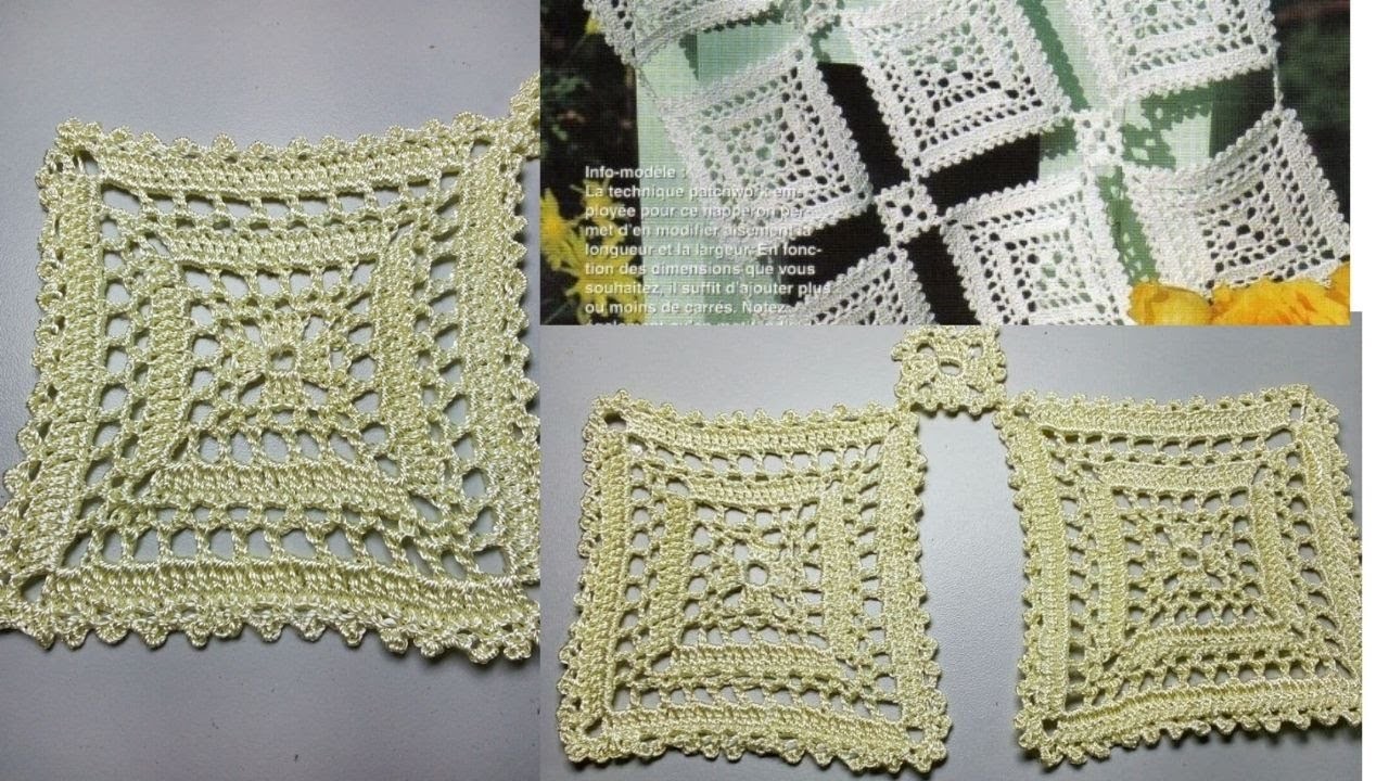 CROCHET Universal square motif  Универсальный квадратный мотив