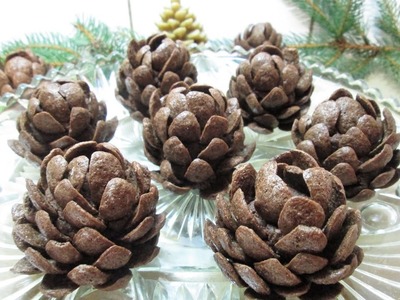 Czekoladowe szyszki-wyglądają jak prawdziwe-łatwe i pyszne bez pieczenia.chocolate pine cones