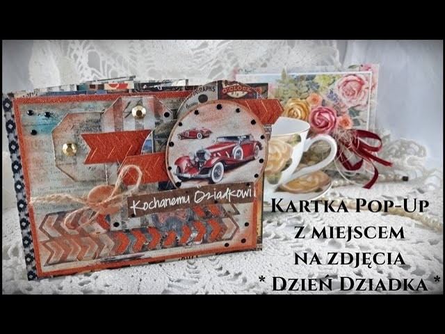 Kartka Pop-Up z miejscem na zdjęcia *Dzień Dziadka* - tutorial