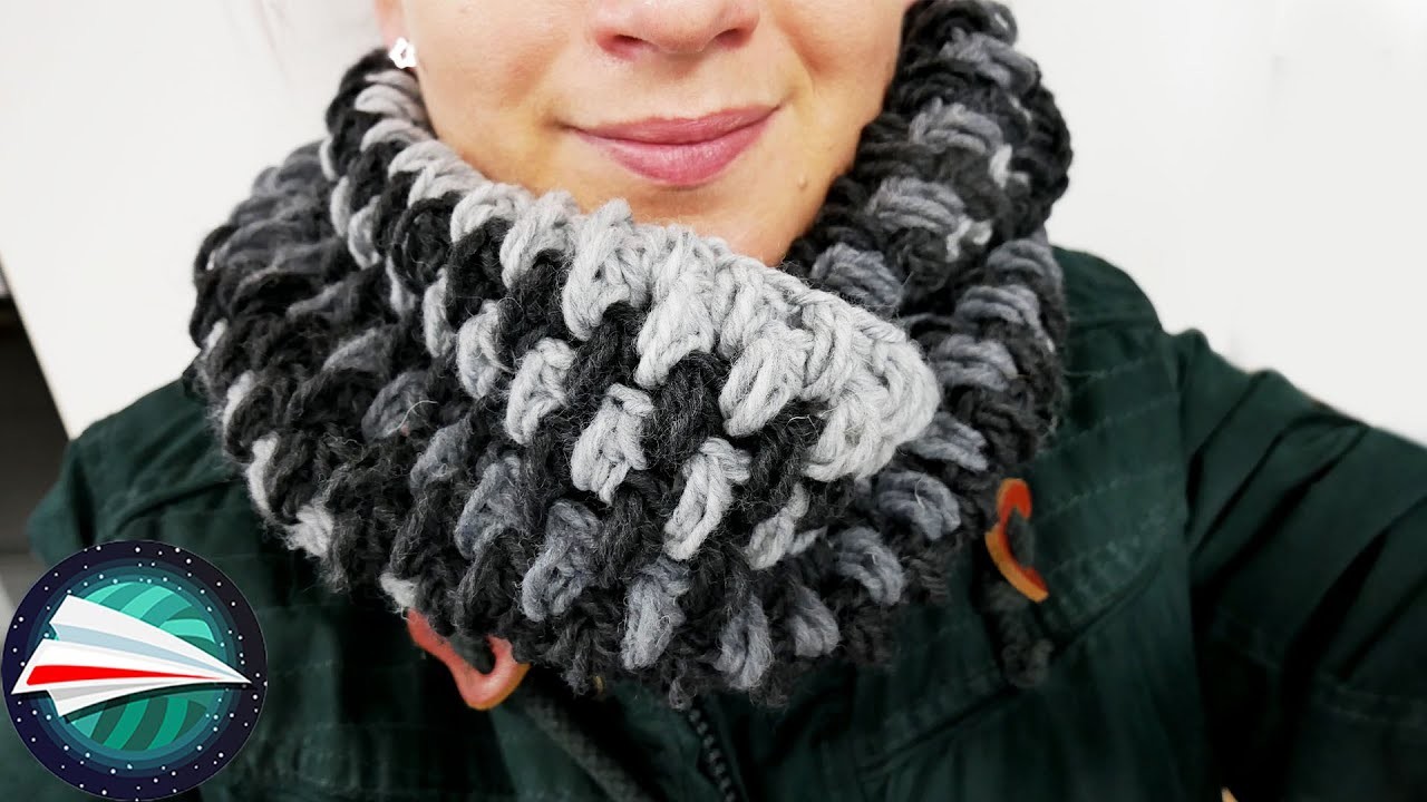 Zimowy szalik z włóczki Woolly Hugs EASY | Wzór w bufki w świetnych kolorach