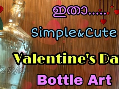 Diy valentine's day bottle art.valentine's day gift ideas.glass bottle art.my life style by fasla