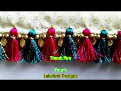 Most beautiful saree kuchu with plain and leaf beads II very easy II ಸೀರೆ ಕುಚ್ಚುII DIY-Design#142