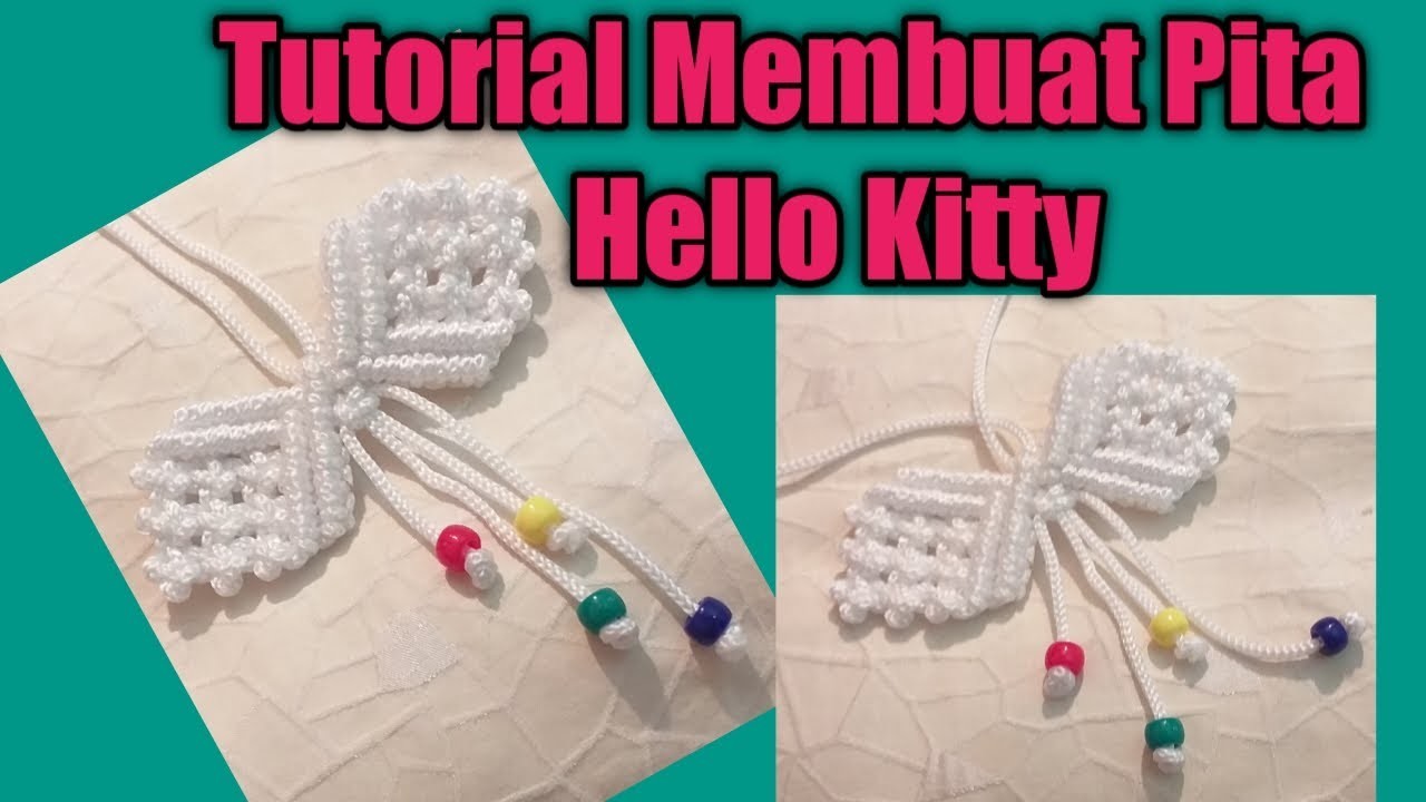 DIY Cara Membuat  Pita Hello kitty dari tali kur