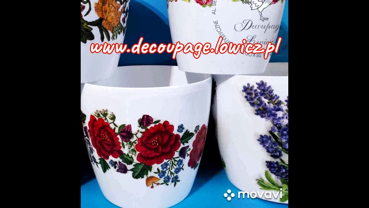 Doniczki osłonki decoupage