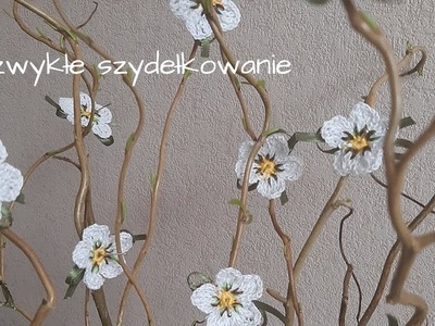 Jabłonkowe kwiatki na szydełku (flowers crochet tutorial). No 2.