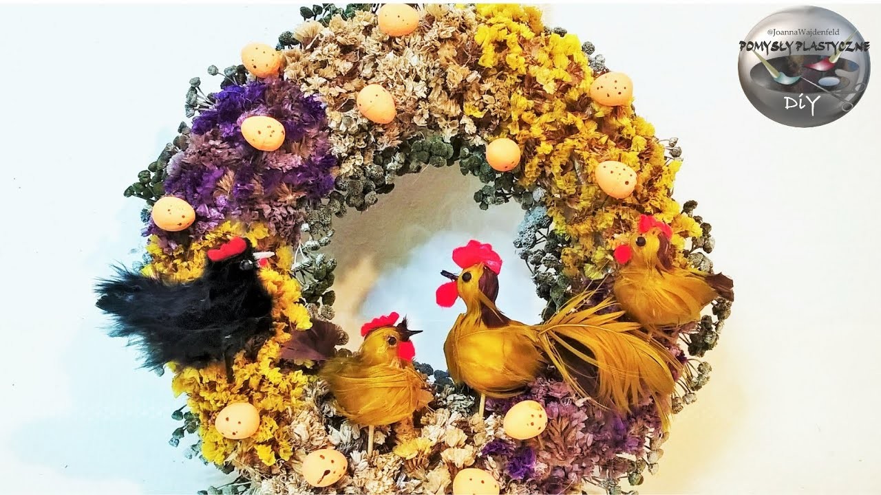 Jak zrobić Wielkanocny wianek z suszonych kwiatków - Pomysły plastyczne DiY