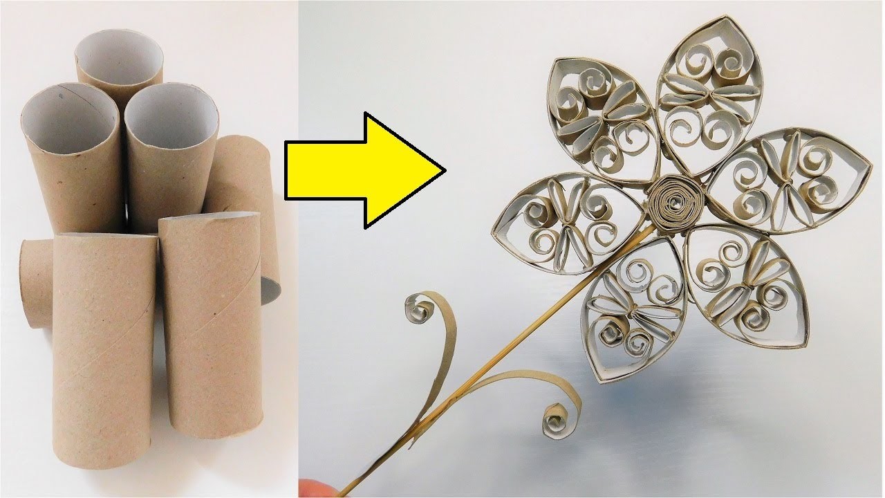 Jak Zrobić Kwiatek z Rolek po Papierze Toaletowym?. Łatwy Kwiat DIY z Papieru