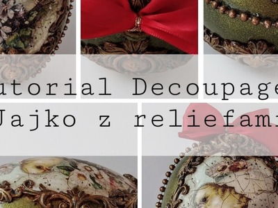 Decoupage tutorial - Jajko z reliefami                              #decoupage #DIY #tutorial