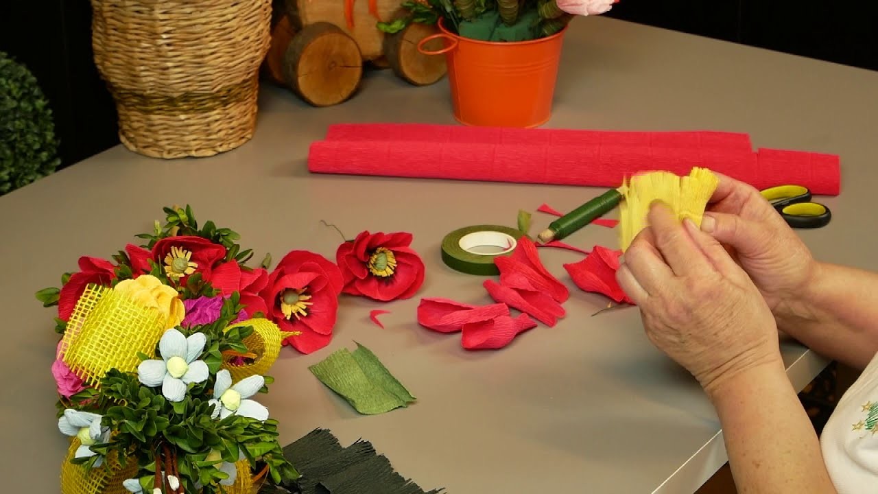 Jak zrobić palmę wielkanocną z papierowymi kwiatami? DIY