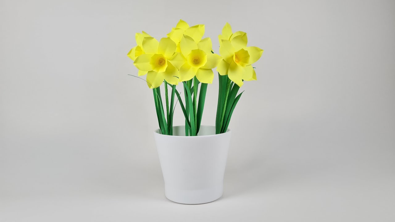 Jak zrobić żonkila z papieru | how to make daffodil from paper | narcyz z papieru | Jonguil