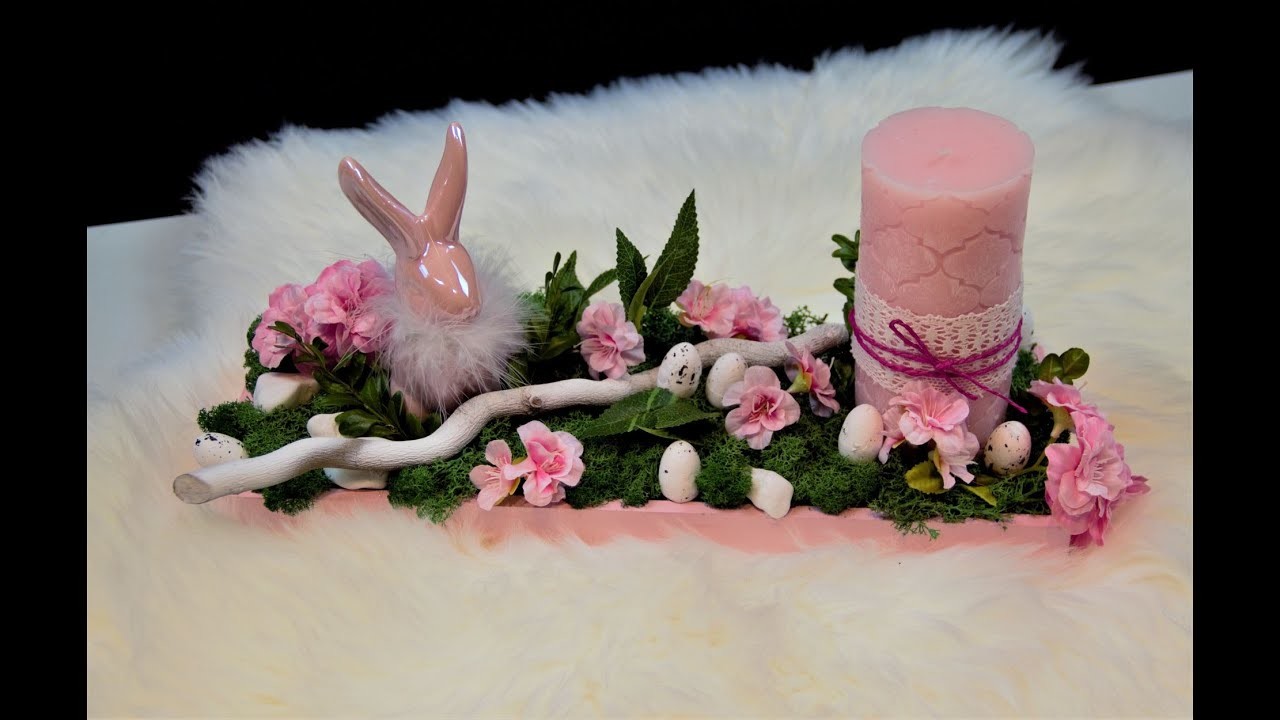 Stroik Wielkanocny z różowym zajączkiem.DIY. Easter. Ostern