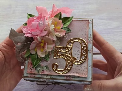Urodzinowy exploding box dla kobiety z miejscem na biżuterię