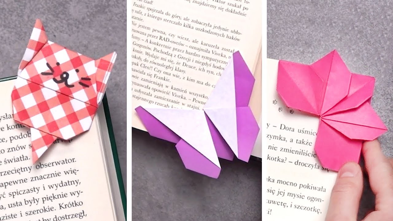 Urocze ZAKŁADKI DO KSIĄŻKI origami