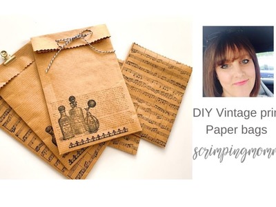 DIY Vintage print paper bags