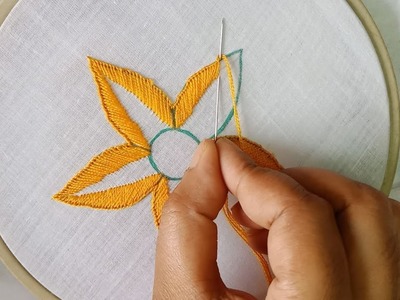 Needlework art Embroidery, Easy Flower Hand Embroidery,Floral Embroidery Pattern,সহজে ফুল সেলাই করুন