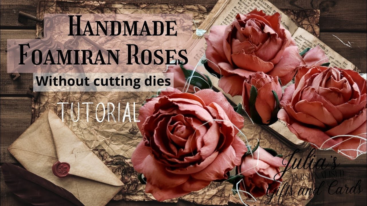 Ręcznie robione różyczki z foamiranu bez wykrojnika. Handmade Foamiran Roses without cutting dies