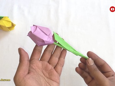 Origami Flower Tulip Easy | Tulip Flower Origami Easy