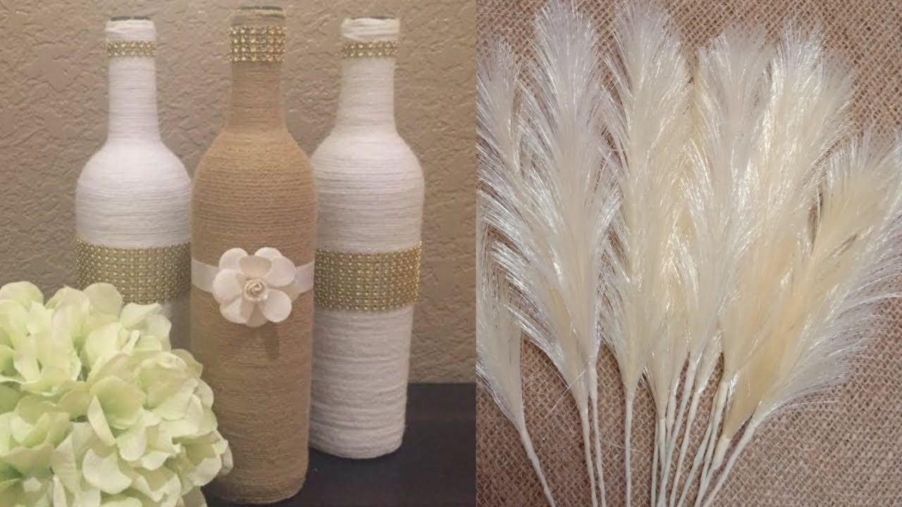 DIY Flowers Satin Ribbons and Bottles Vases|| Bunga Pita Satin dan Vas Bunga dari Botol