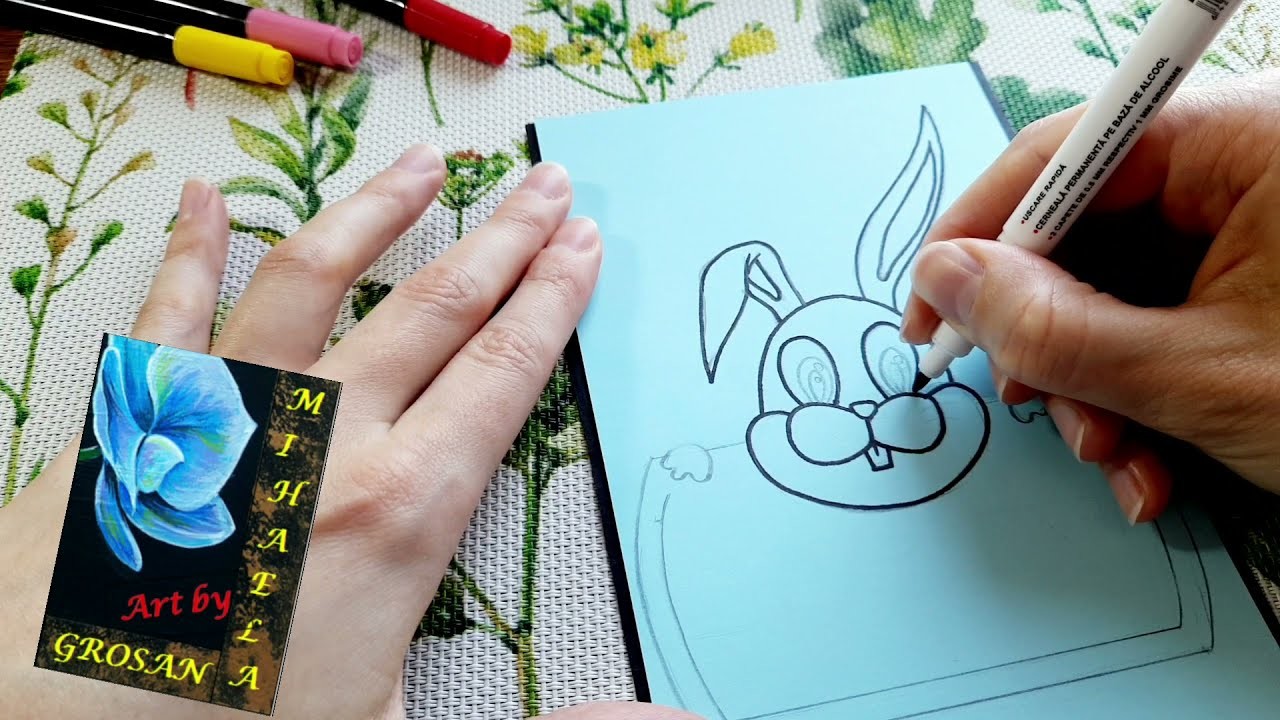 How to Draw Easter BUNNY Easy ???? Cum se desenează iepurele de Paște ???? Drawing Tutorial for beginners