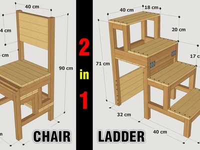 HOW TO MAKE A FOLDING LADDER CHAIR - DETAILED - STEP BY STEP