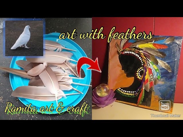 How to make craft with feathers।craft with real bird feathers। DIY feathers art পাখির পালক দিয়ে কাজ