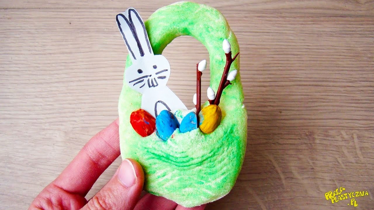 Jak zrobić koszyczek wielkanocny z masy solnej? | Praca plastyczna. Easter crafts for preschoolers