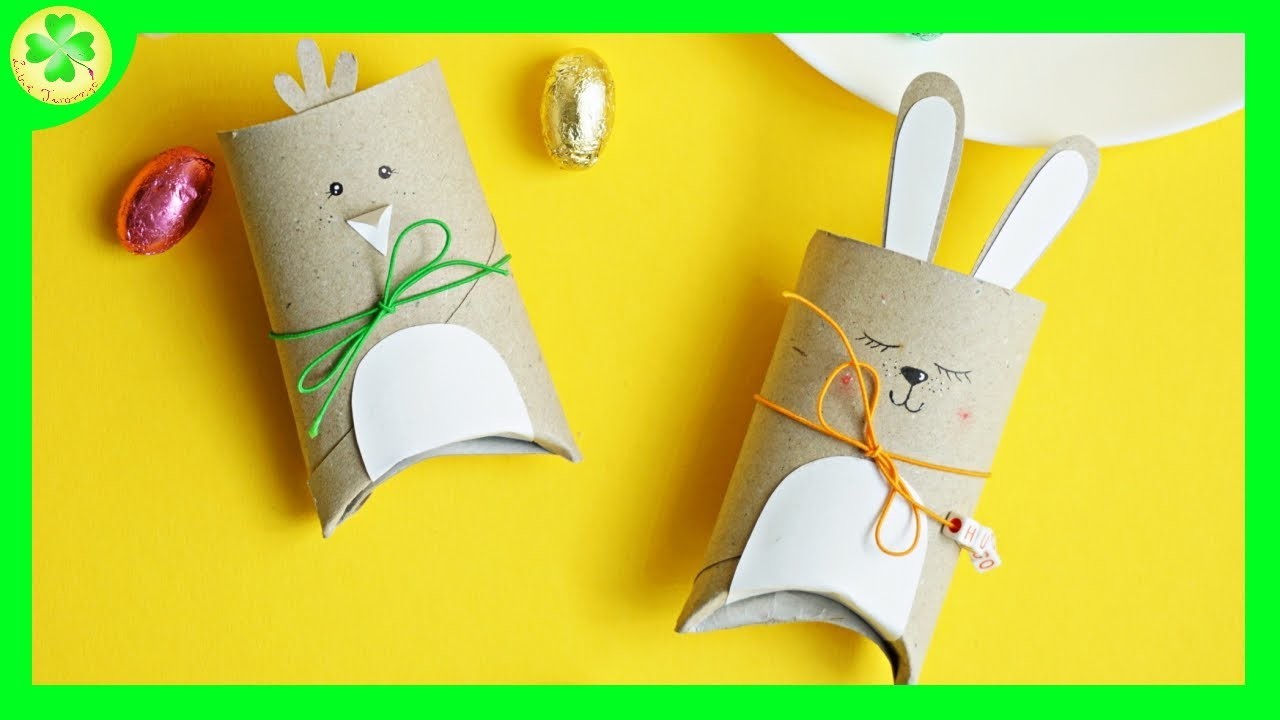 Jak zrobić: Zajączek i kurczaczek - pudełka z rolki po papierze toaletowym (DIY Tutorial)