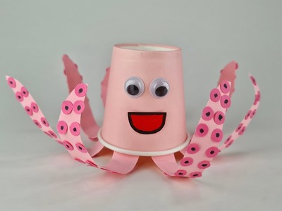 Jak zrobić ośmiornice z kubeczka i papieru | How to make octopus from a paper cup and paper