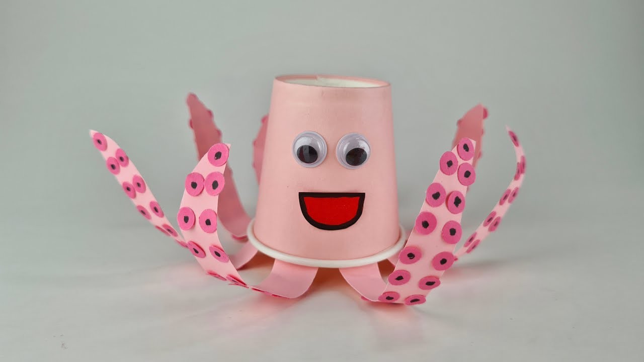 Jak zrobić ośmiornice z kubeczka i papieru | How to make octopus from a paper cup and paper