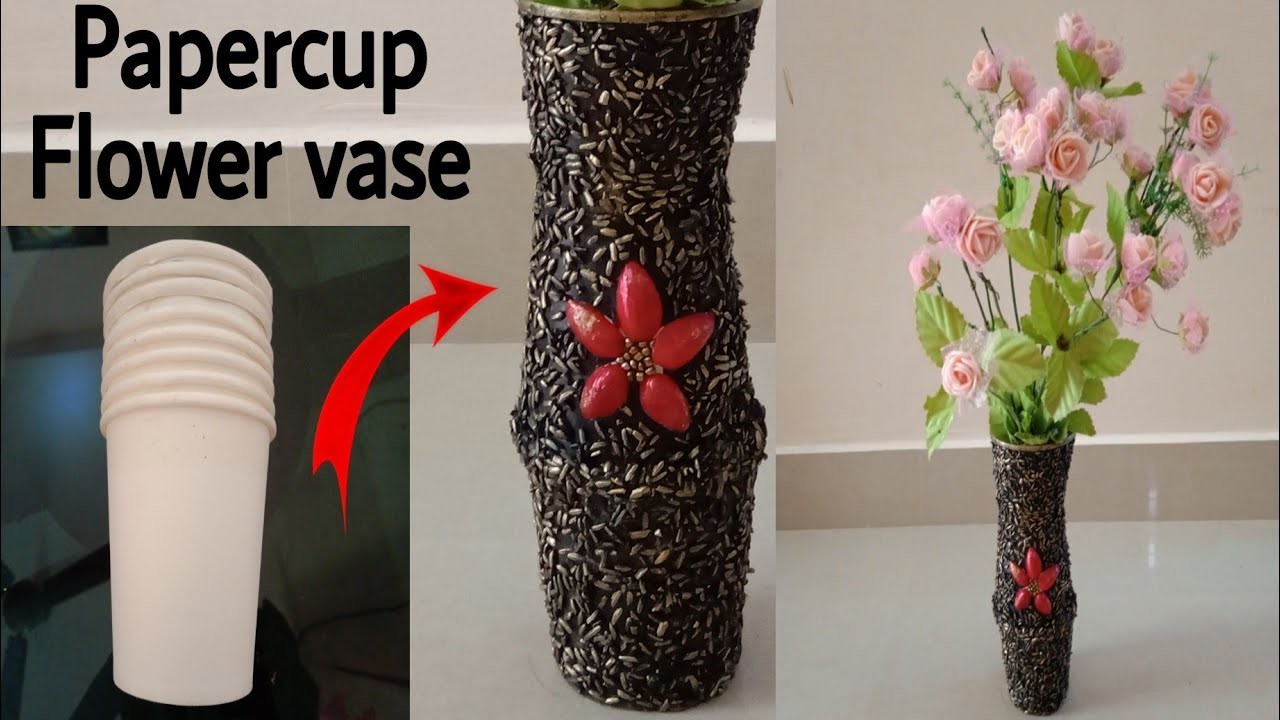 Easy Paper cup Flower vase. DIY Flower Vase.Paper cup Craft. #diy