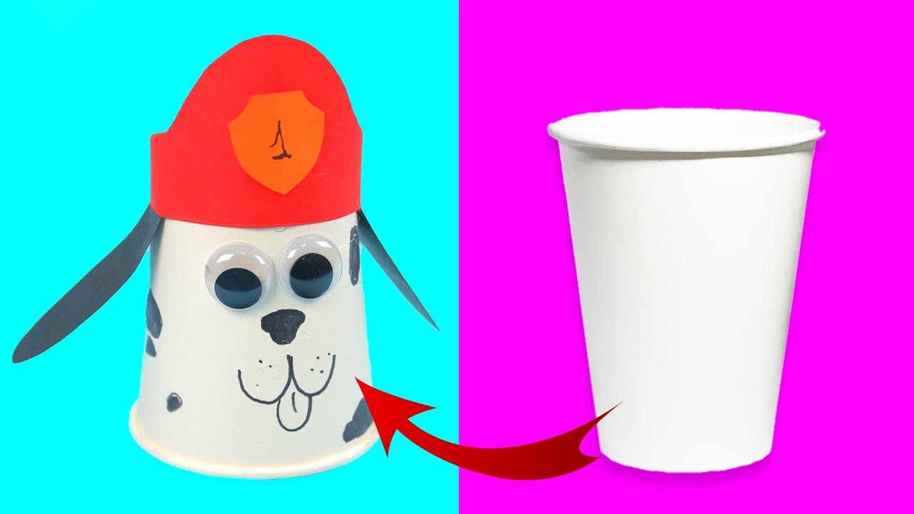 Paw Patrol ????DIY Paper cup model craft⭐Craft for kids⭐Beecrafts#shorts