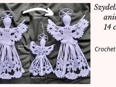Aniołek na szydełku 14 cm. Wzór autorski. Angel crochet tutorial.